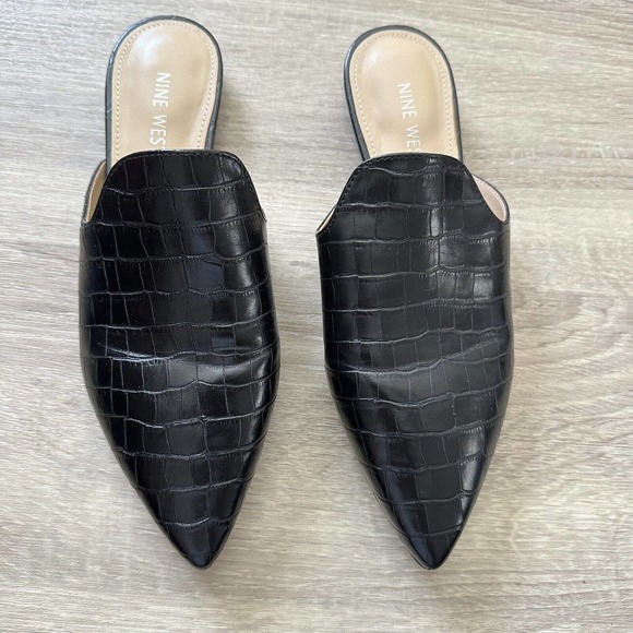 90’s Black Suede Mules by Nine West